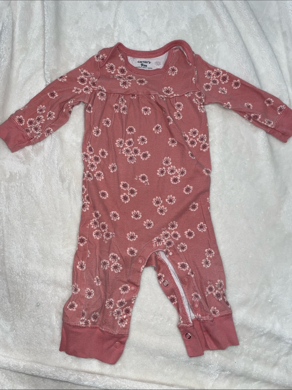 Carter's Dusty Rose Floral Long-Sleeve Footie